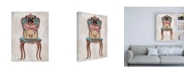 Trademark Global Fab Funky Pug Princess on Chair Canvas Art - 27" x 33.5"